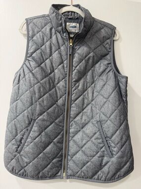 Old Navy Quilted Heather Gray Puffer Vest